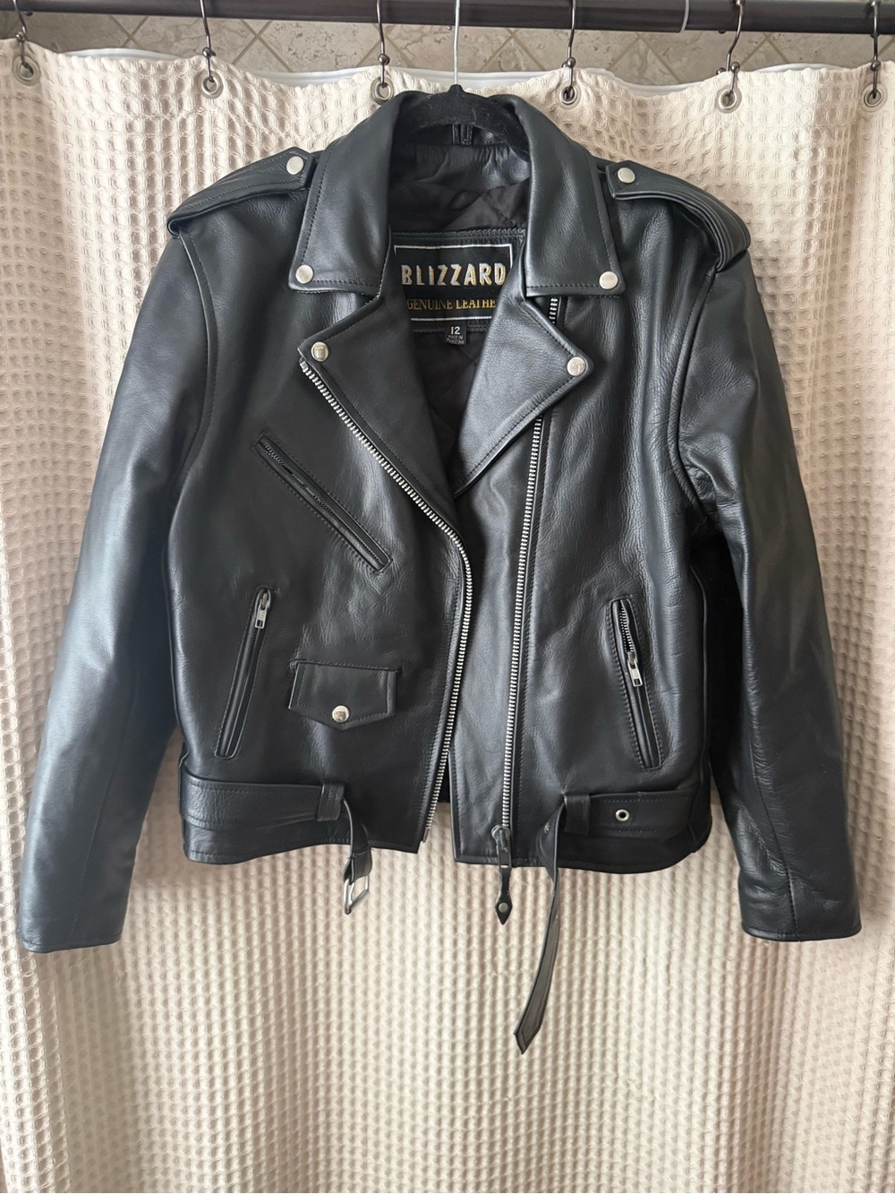 Women's Black Genuine Leather Moto Jacket